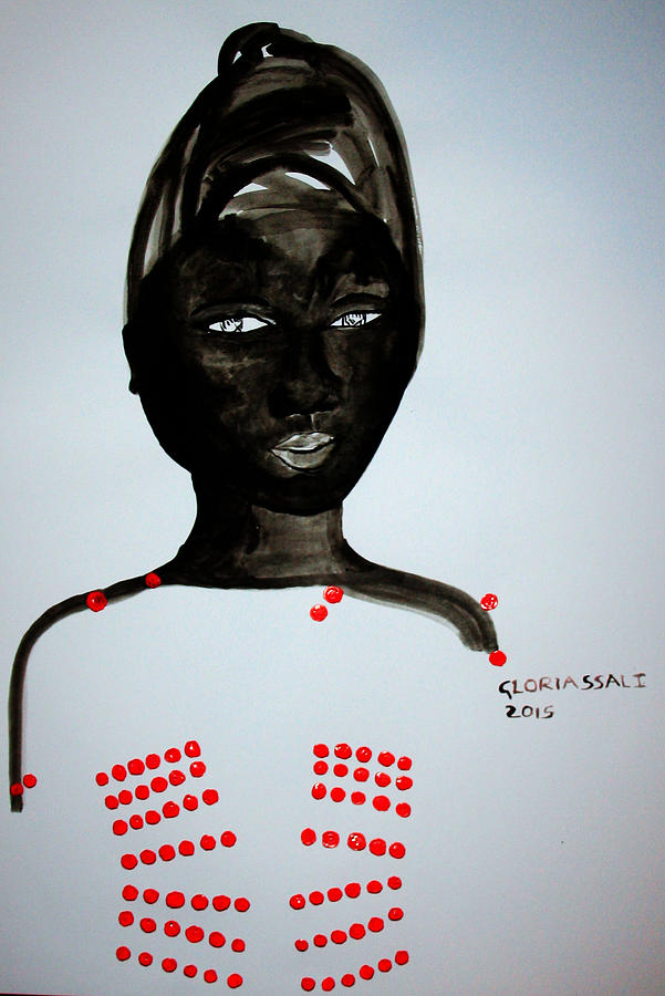 Dinka Bride - South Sudan #34 Painting by Gloria Ssali