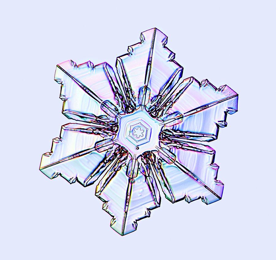 Nature Photograph - Snowflake #34 by Kenneth Libbrecht/science Photo Library