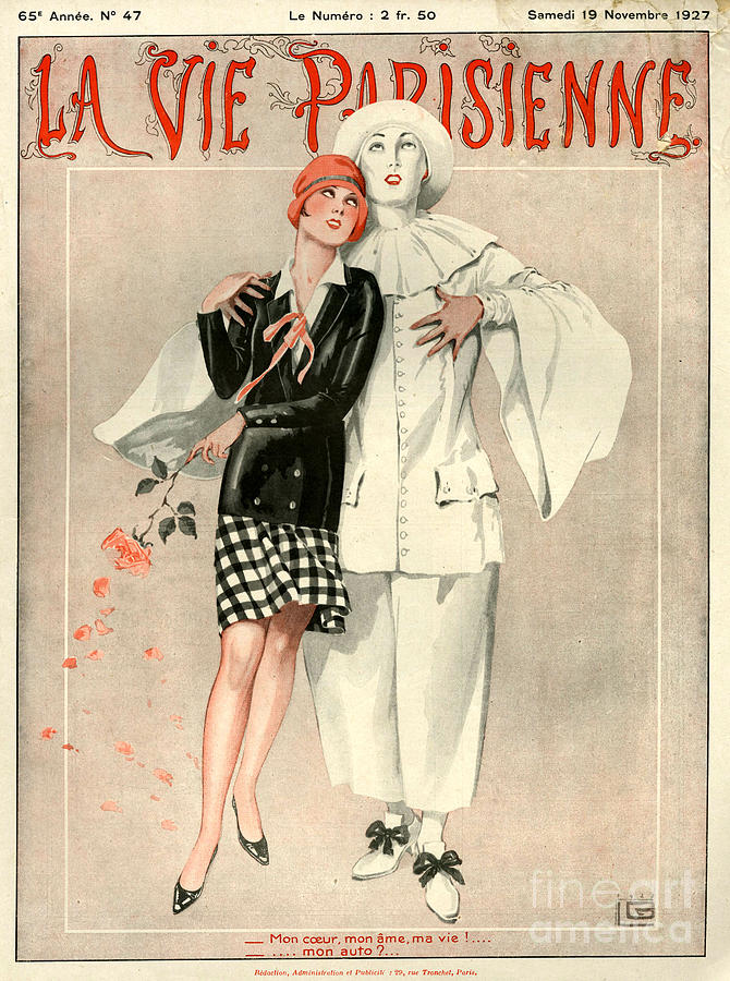 Flower Drawing - 1920s France La Vie Parisienne Magazine #345 by The Advertising Archives