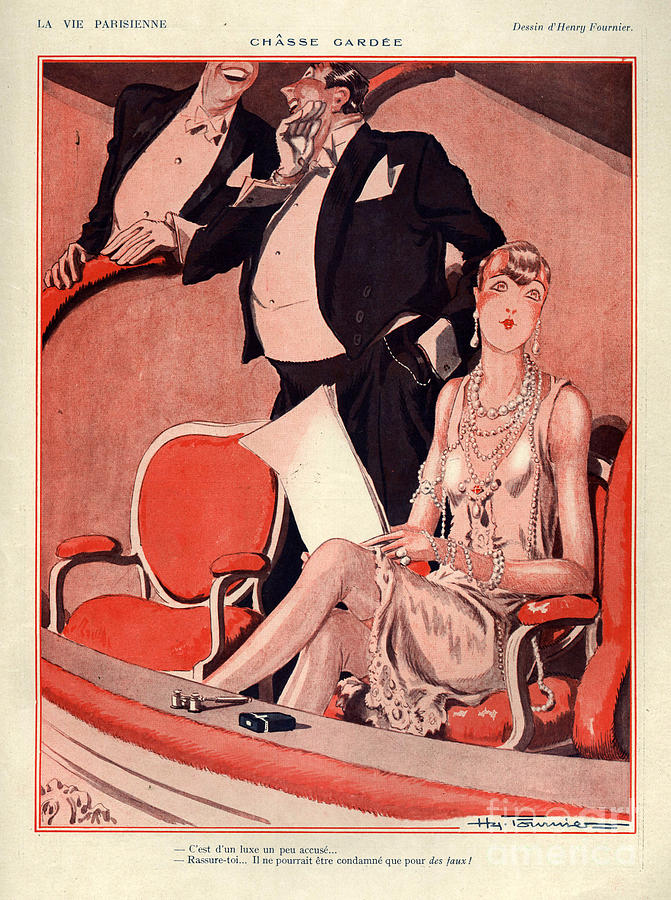France Drawing - 1920s France La Vie Parisienne Magazine #349 by The Advertising Archives