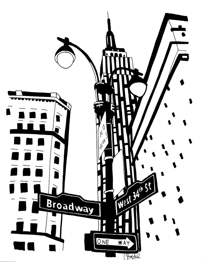 34th and Broadway Drawing by Candace Stalder Fine Art America