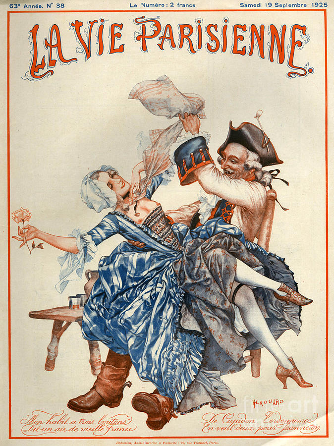 France Drawing - 1920s France La Vie Parisienne Magazine #35 by The Advertising Archives