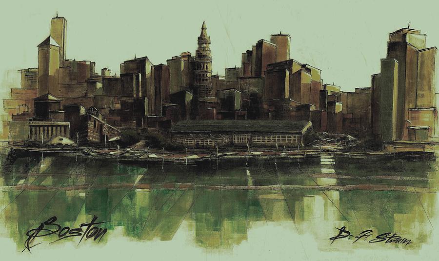 Boston Skyline #35 Painting by Diane Strain