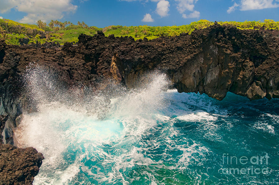 Spectacular ocean view on the Road to Hana Maui Hawaii USA #35 Photograph by Don Landwehrle