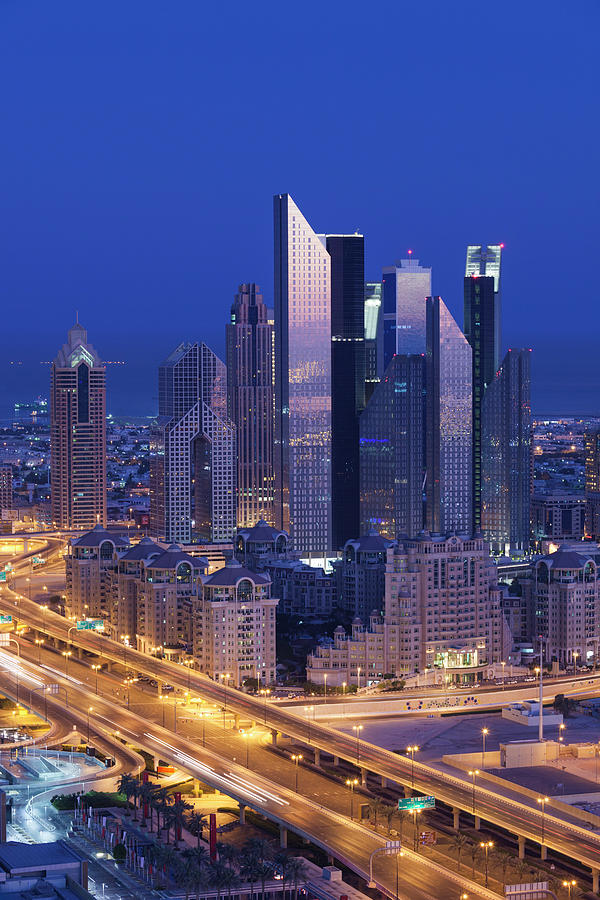 Uae, Downtown Dubai Photograph by Walter Bibikow - Fine Art America