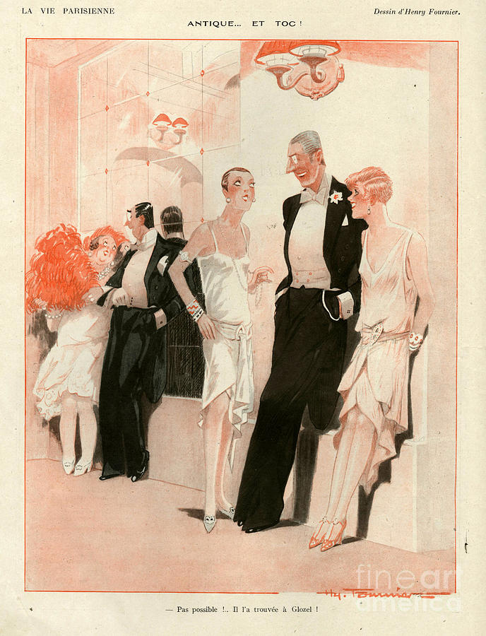 France Drawing - 1920s France La Vie Parisienne Magazine #351 by The Advertising Archives