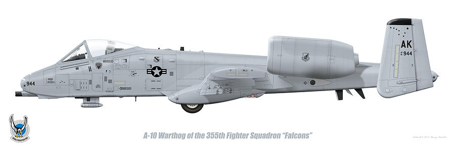 Jet Digital Art - 355th FS A-10 Warthog by Barry Munden