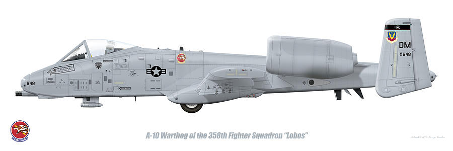 Jet Digital Art - 358th FS A-10 Warthog by Barry Munden