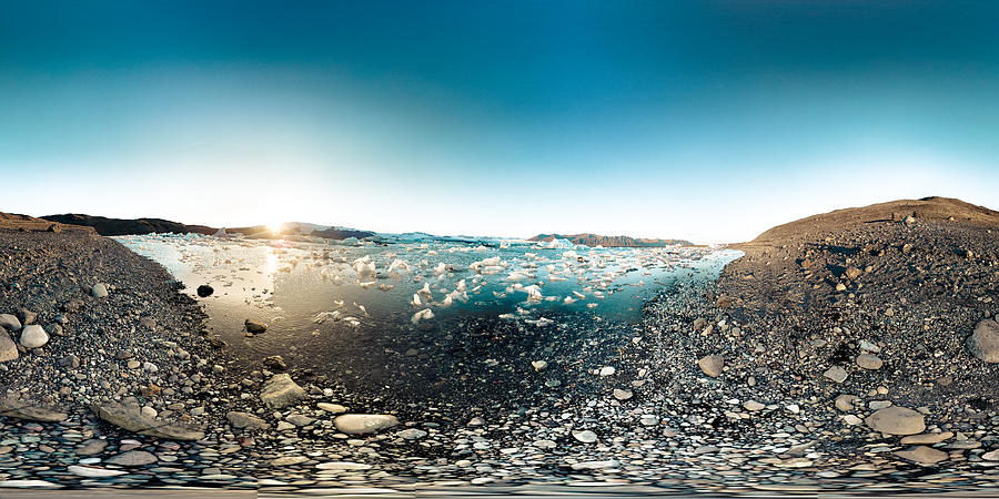 360° View nature scenery of ökulsárlón Glacier Lagoon in Iceland Photograph by Yoann JEZEQUEL Photography