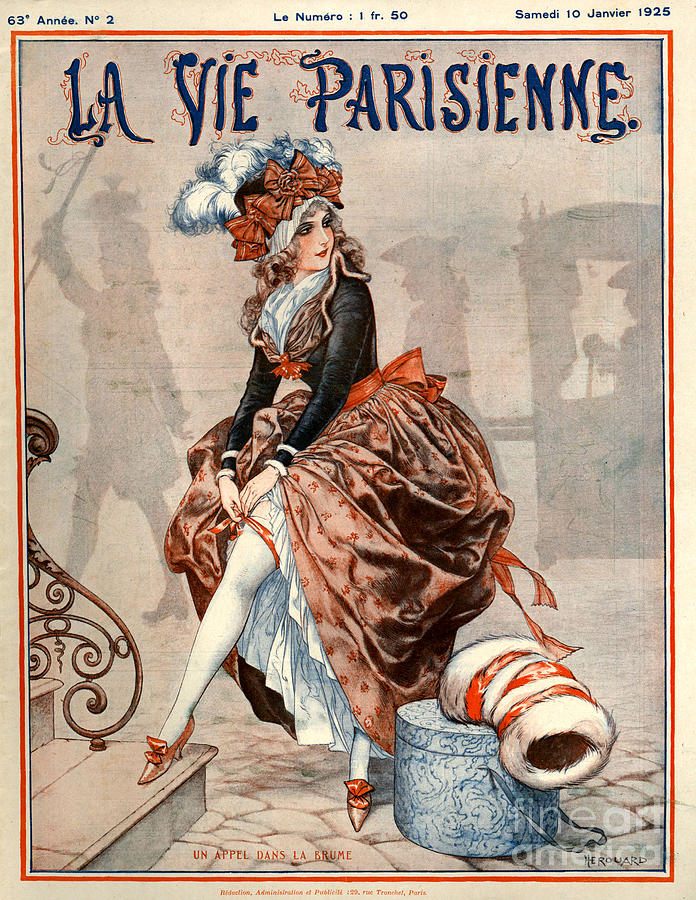 France Drawing - 1920s France La Vie Parisienne Magazine #362 by The Advertising Archives
