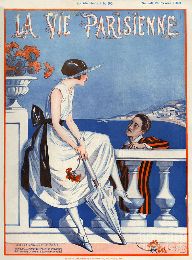 Holiday Drawing - 1920s France La Vie Parisienne Magazine #363 by The Advertising Archives