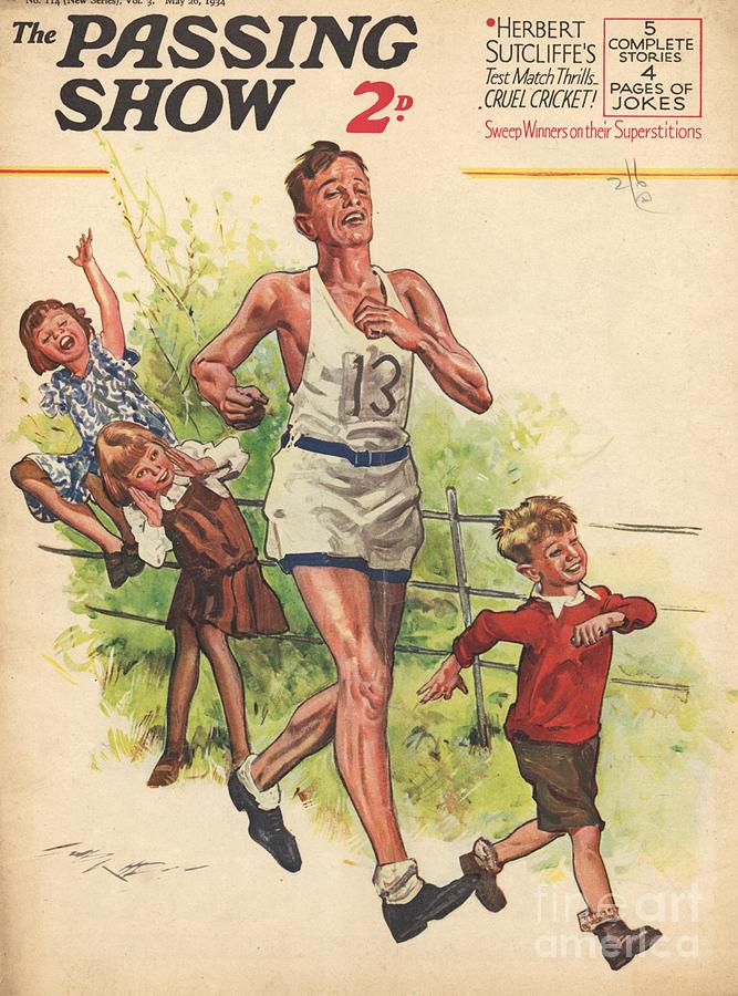 Athlete Drawing - 1930s,uk,the Passing Show,magazine Cover #37 by The Advertising Archives