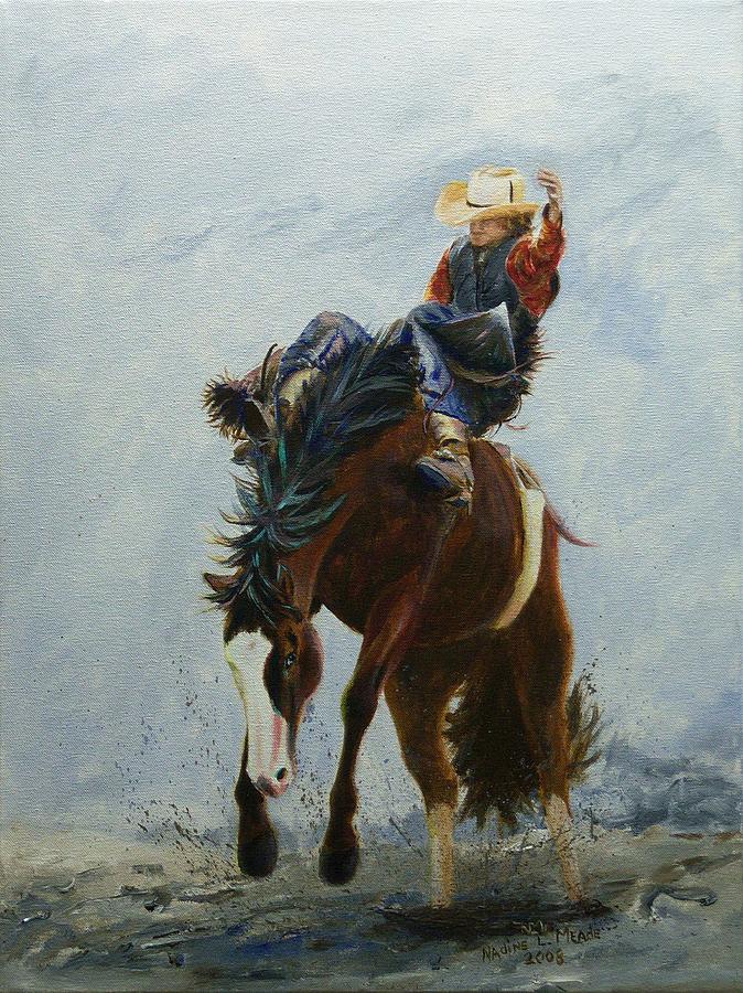 377 Bronc Buster Painting by Nadine Meade - Fine Art America