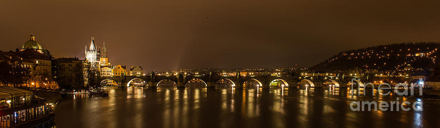 Prague by night #38 Photograph by Jorgen Norgaard
