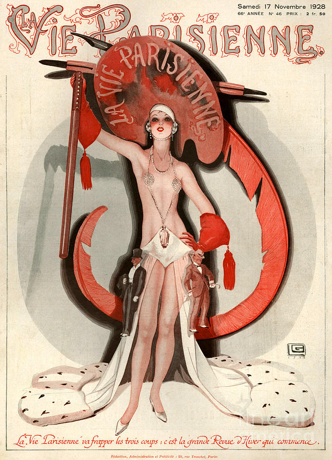 France Drawing - 1920s France La Vie Parisienne Magazine #380 by The Advertising Archives
