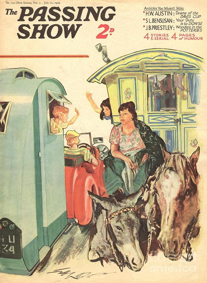 Caravans Drawing - 1930s,uk,the Passing Show,magazine Cover #39 by The Advertising Archives
