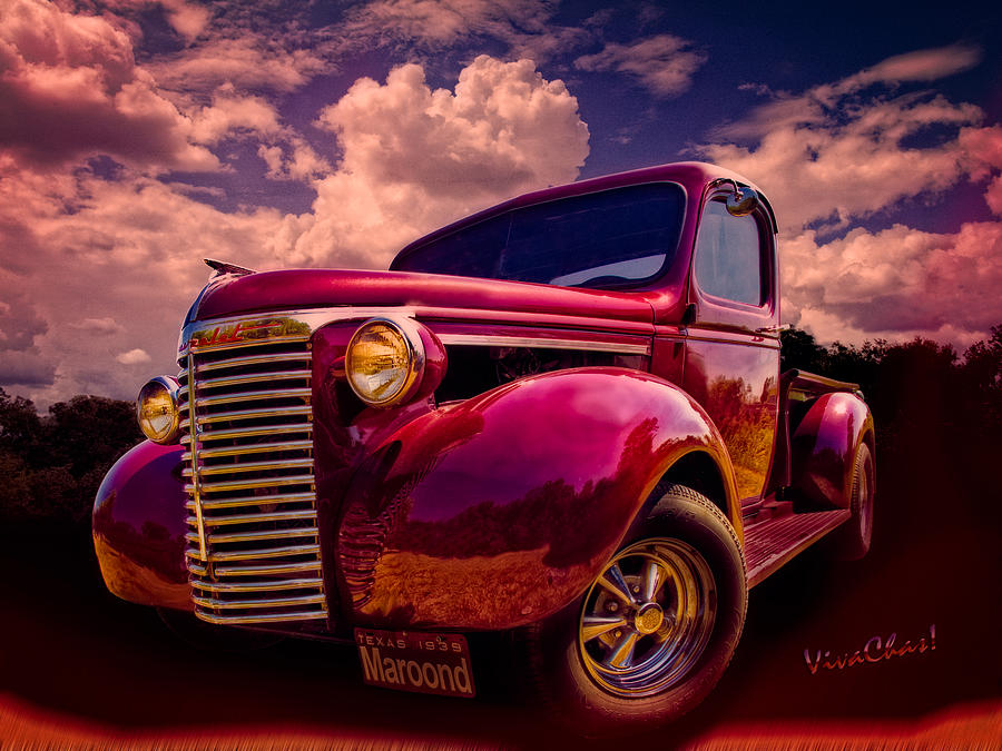 39 Chevy Pickup Maroond for the Night Photograph by Chas Sinklier