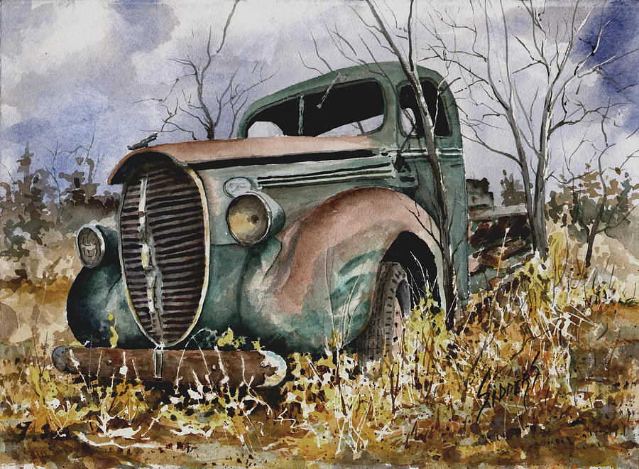 Transportation Painting - 39 Ford Truck by Sam Sidders