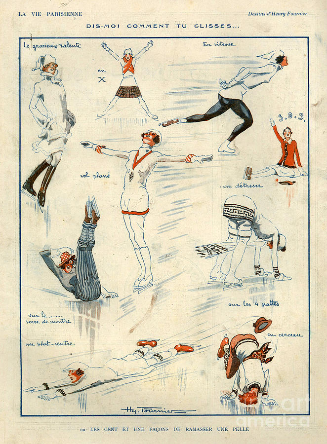 Winter Drawing - 1920s France La Vie Parisienne Magazine #390 by The Advertising Archives