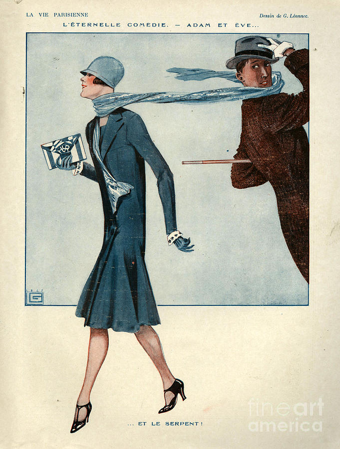 Fall Drawing - 1920s France La Vie Parisienne Magazine #395 by The Advertising Archives