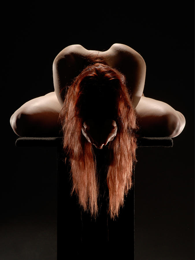 Nude Photograph - 3977 Redhead Nude in Prayer by Chris Maher