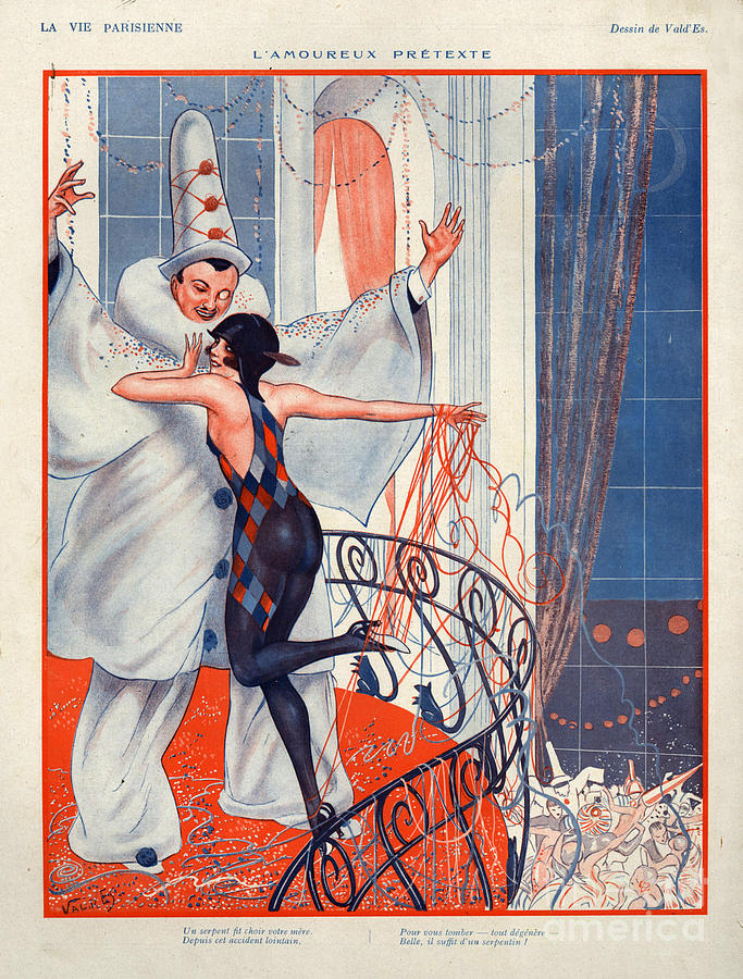 France Drawing - 1920s France La Vie Parisienne Magazine #399 by The Advertising Archives