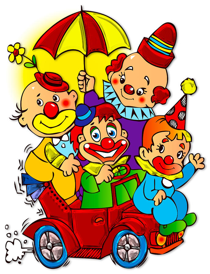 3d Digital Art - Clowns Series 01 by Carlos Diaz 3d Digital Art - Clowns Series 01 by Carlos Diaz