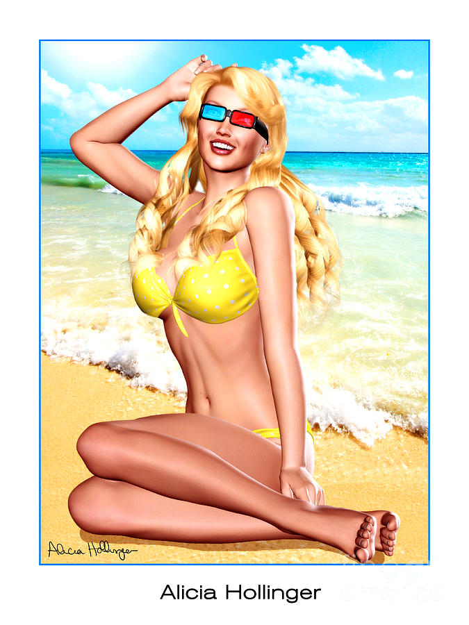 3D Girl in the Yellow Polka Dot Bikini by Alicia Hollinger