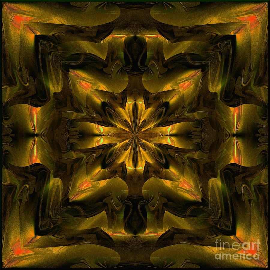 Abstract Pattern Digital Art - Abstract Metal Armour by Gillian Owen