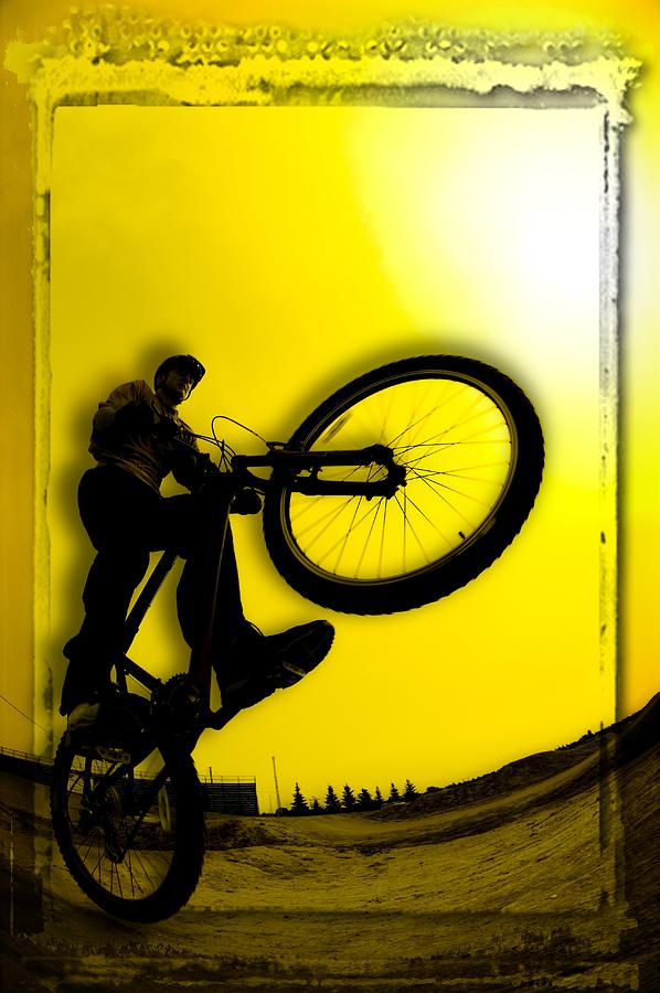3d Image Of Silhouette Of Cyclist Photograph