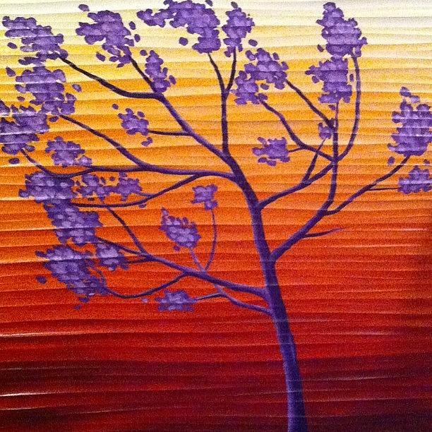 Tree Photograph - 3d Ripple Wall With A Purple Tree by Ocean Clark