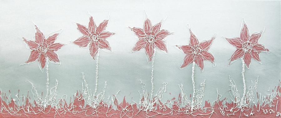 3D Textured Flowers Painting by Marianna Mills