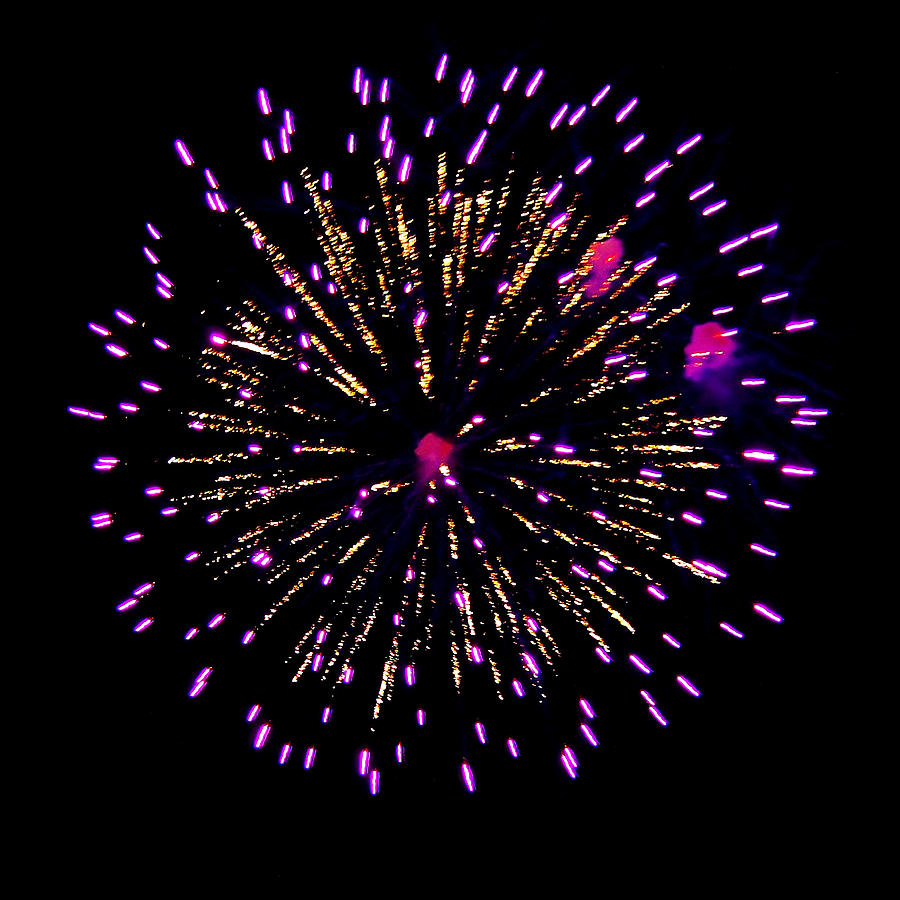 Fireworks at the Wausau Hot Air Balloon Festival Photograph by Carol