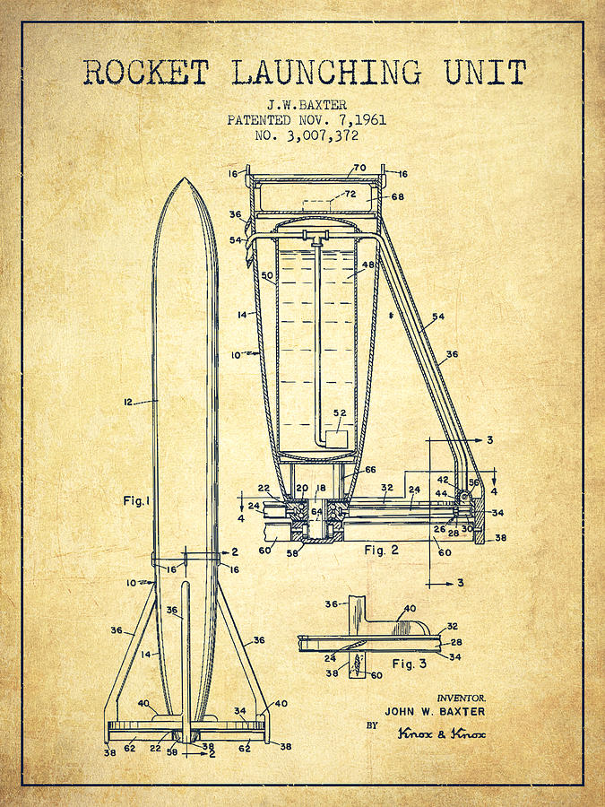 Vintage Digital Art -  Rocket Launching Unit Patent from 1961 #4 by Aged Pixel