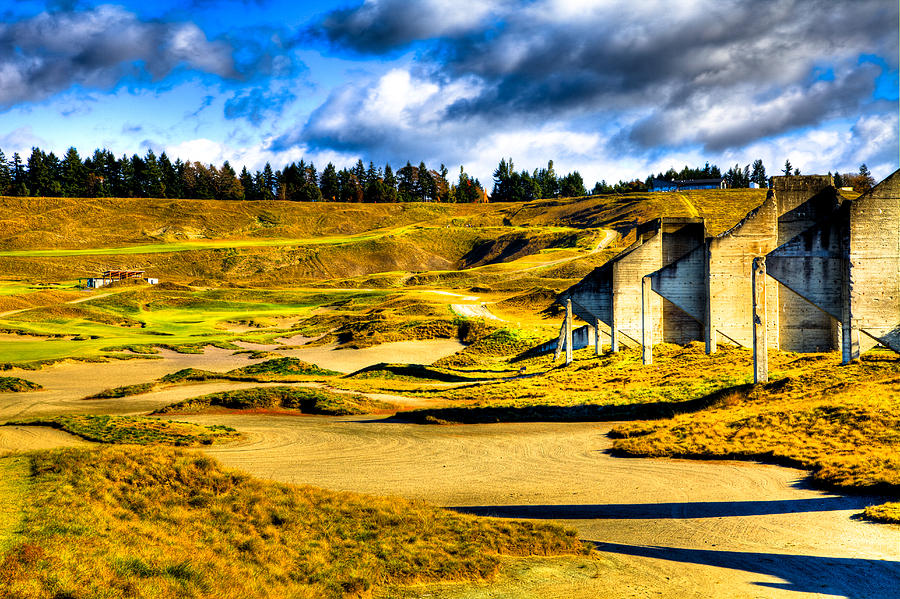 #18 at Chambers Bay Golf Course - Location of the 2015 U.S. Open Tournament #4 Photograph by David Patterson