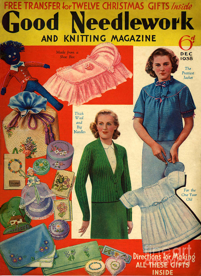 Magazine Cover Drawing - 1930s Uk Good Needlework And Knitting #4 by The Advertising Archives