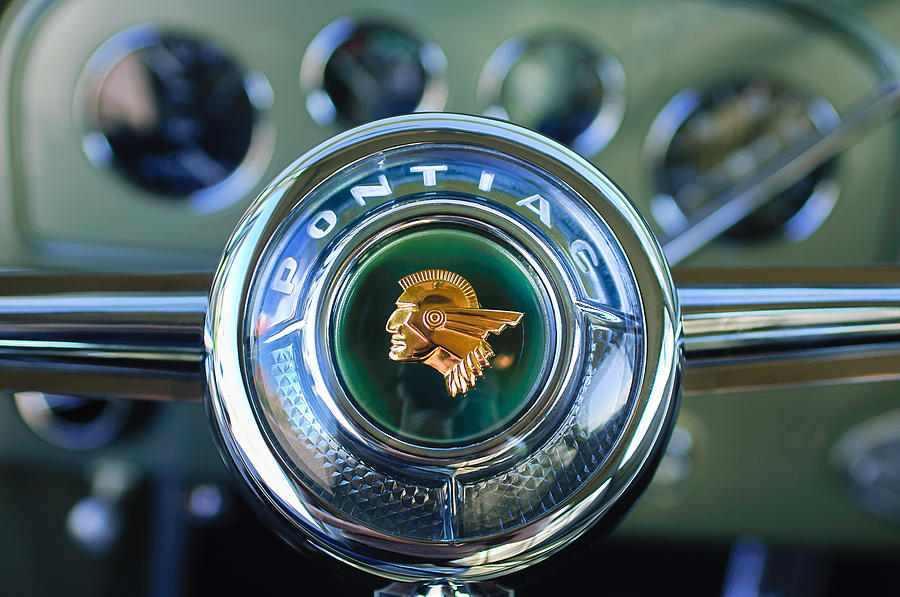 1933 Pontiac Steering Wheel Emblem #4 Photograph by Jill Reger