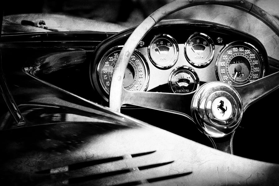 1954 Ferrari 500 Mondial Spyder Steering Wheel Emblem #4 Photograph by Jill Reger