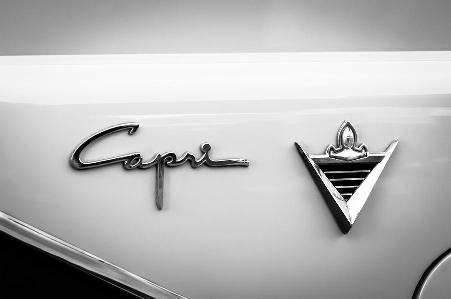 Car Photograph - 1955 Lincoln Capri Emblem #4 by Jill Reger