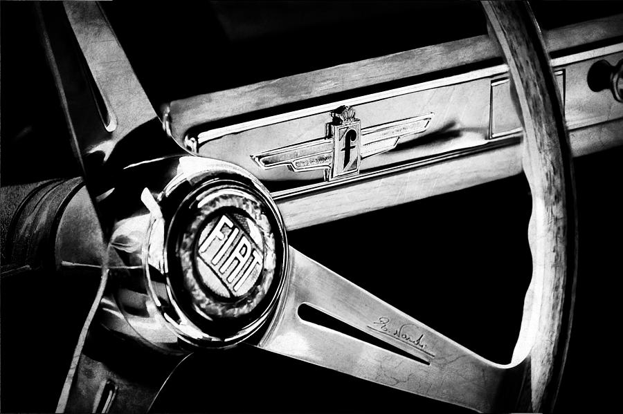 1961 Fiat 1500 S OSCA Cabriolet Steering Wheel #4 Photograph by Jill Reger