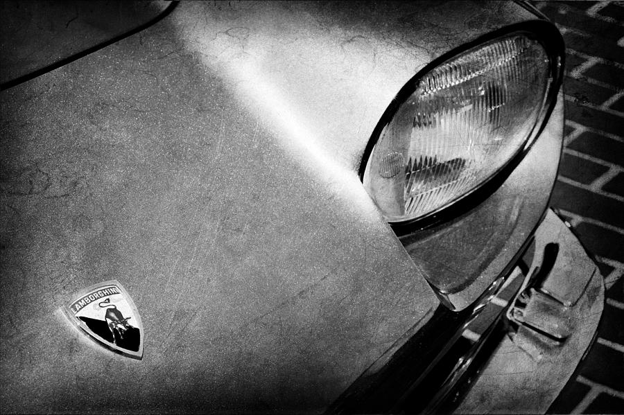 1965 Lamborghini 350 GT Hood Emblem #4 Photograph by Jill Reger