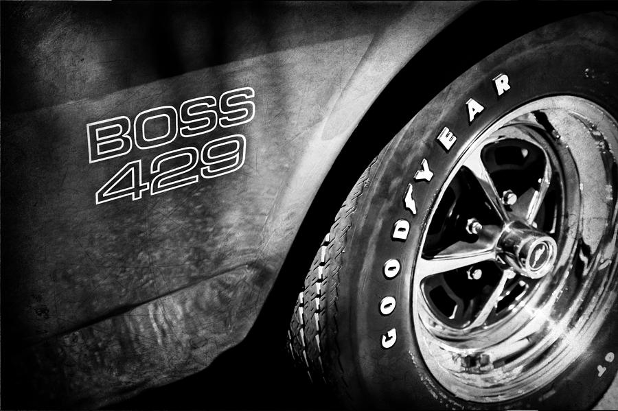 1969 Ford Mustang Boss 429 Sportsroof Side Emblem - Wheel #4 Photograph by Jill Reger