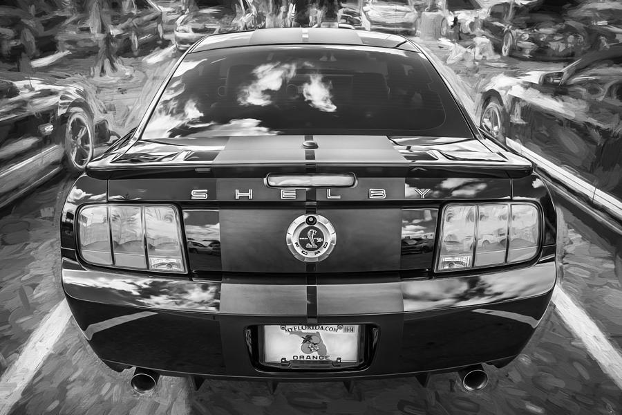 2008 Ford Shelby Mustang GT500 KR Painted BW  #4 Photograph by Rich Franco
