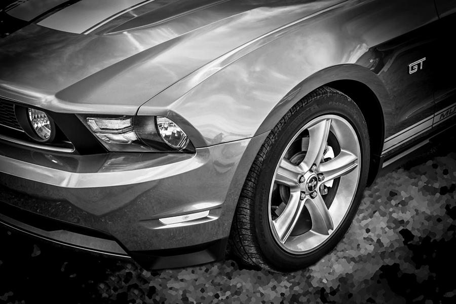 2010 Ford Mustang Convertible BW #4 Photograph by Rich Franco