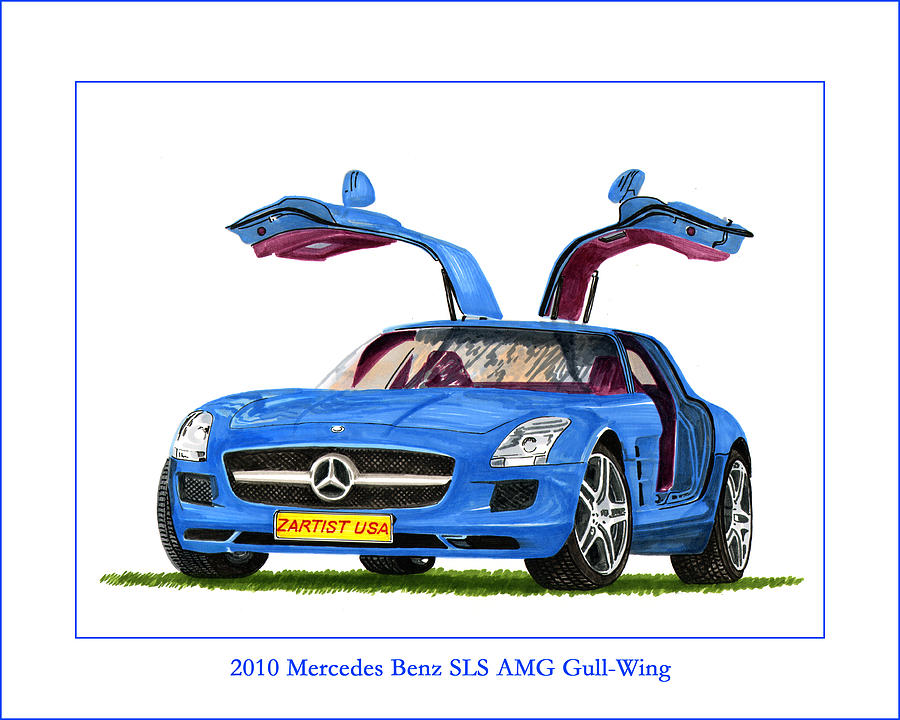 2010 Mercedes Benz S L S Gull-Wing Painting by Jack Pumphrey