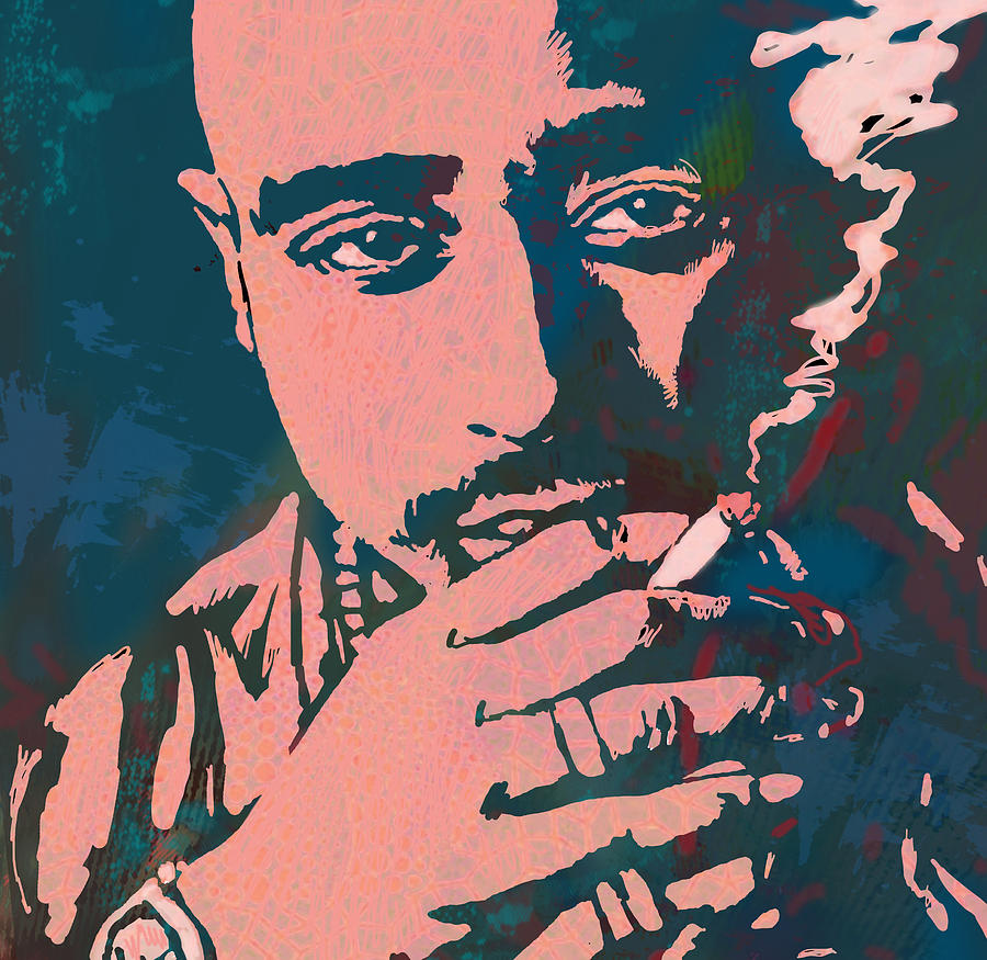 1996 Drawing - 2pac Tupac Shakur stylised pop art poster #4 by Kim Wang