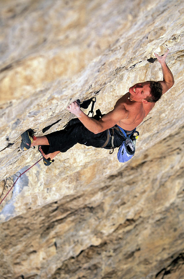 A Man Rock Climbing A Difficult Photograph By Corey Rich Fine Art America