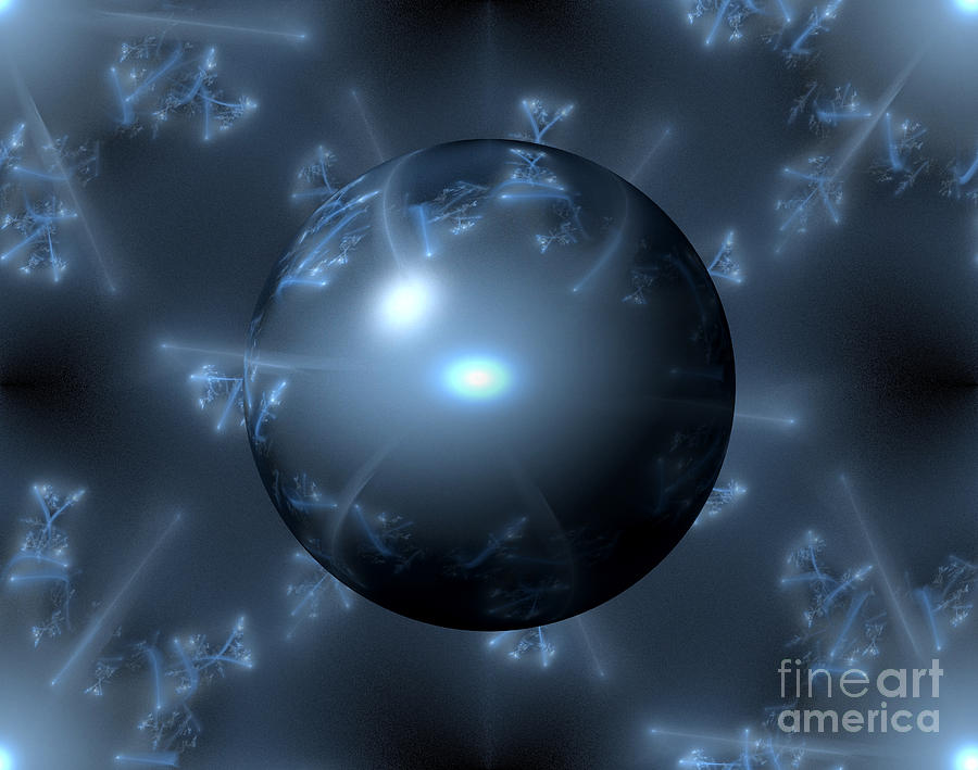 Abstract Blue Globe #4 Digital Art by Henrik Lehnerer