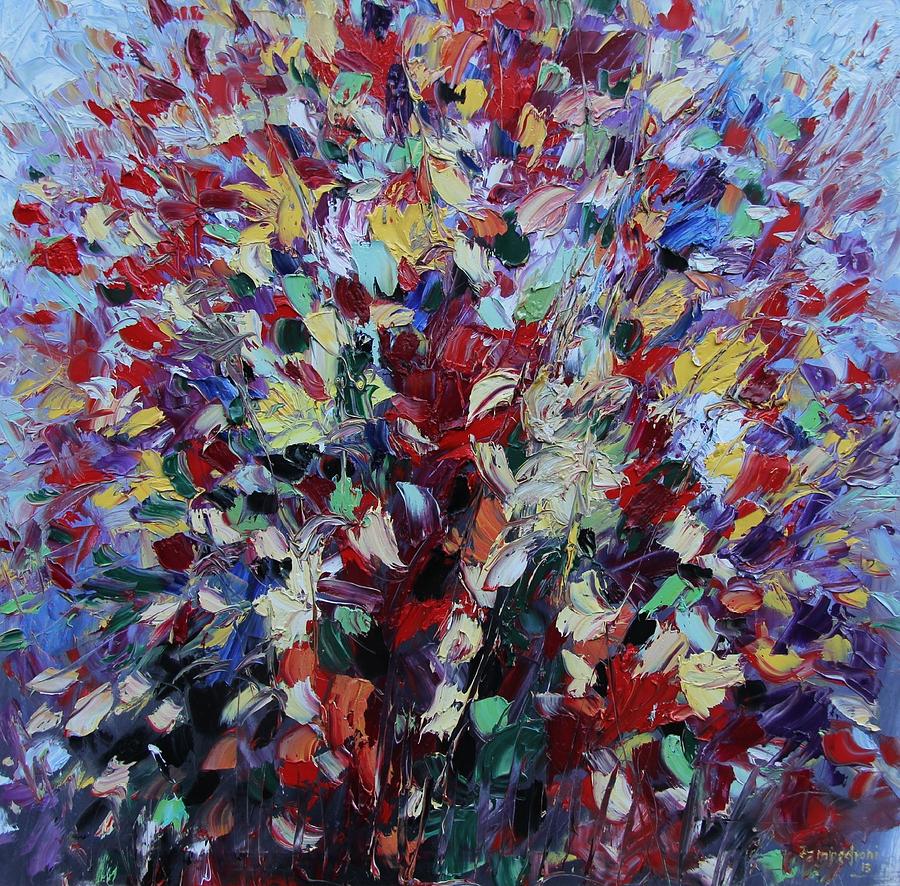 Flower Painting - Abstract Flowers #6 by Mario Zampedroni