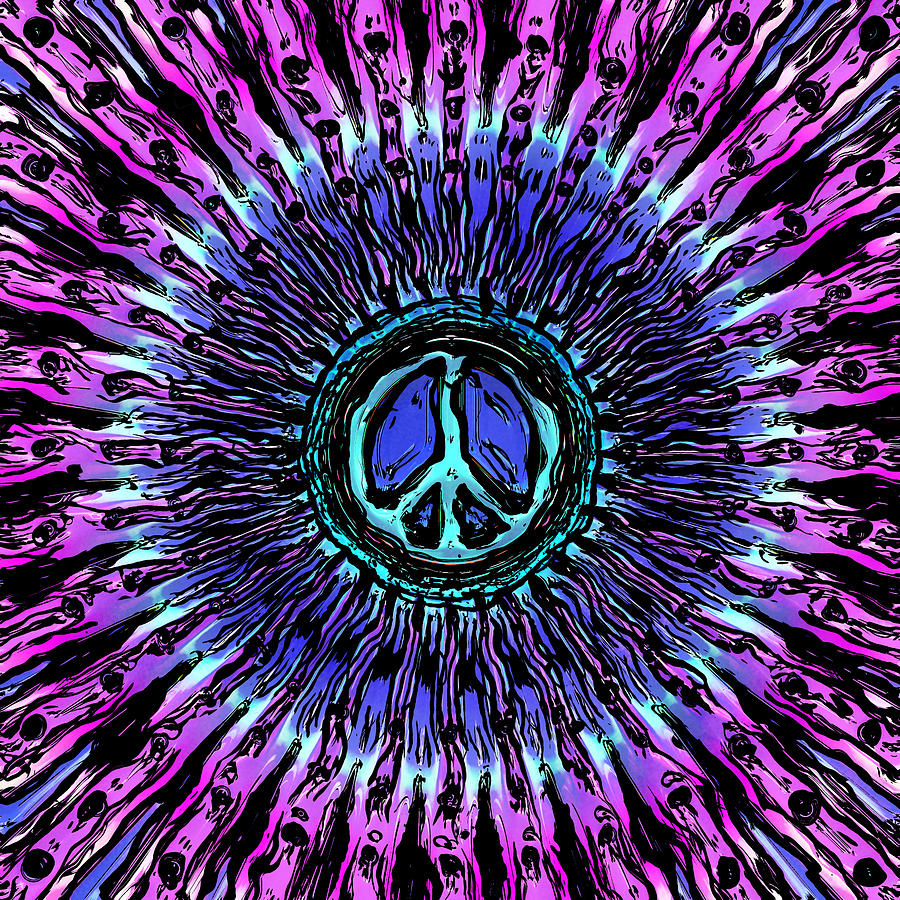 Abstract Peace Sign Digital Art by David G Paul